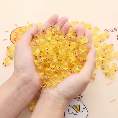 100/50 db Yellow Ducks Világító kacsadísz miniatűr figurák Apró kacsa Mikrotündér Kert Táj Tündérkert Lakberendezés