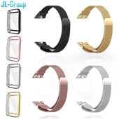 Kovový remienok na hodinky pre Huawei Band 6 7 Band Honor 6 s TPU puzdrom a ochranou obrazovky z mäkkej fólie, magnetický remienok na hodinky Huawei