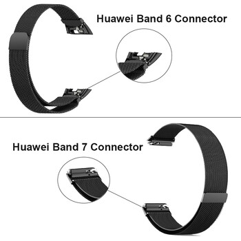 Μεταλλικό λουράκι ρολογιού για βραχιόλι Huawei Band 6 7 Band Honor 6 με προστατευτικό οθόνης TPU θήκη Μαλακό λουράκι Huawei με μαγνητικό βρόχο