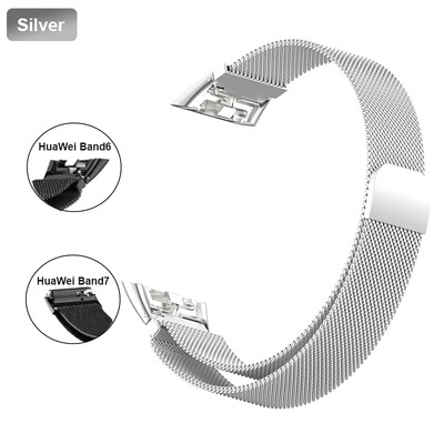 Kovový remienok na hodinky pre Huawei Band 6 7 Band Honor 6 s TPU puzdrom a ochranou obrazovky z mäkkej fólie, magnetický remienok na hodinky Huawei