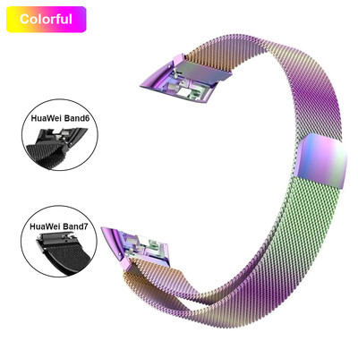 Kovový remienok na hodinky pre Huawei Band 6 7 Band Honor 6 s TPU puzdrom a ochranou obrazovky z mäkkej fólie, magnetický remienok na hodinky Huawei