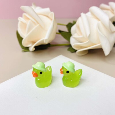 50-100 БР. Светещи мини патици Миниатюрна патица с шапки Флуоресцентна приказна градинска декорация Сладки животни Микро пейзаж