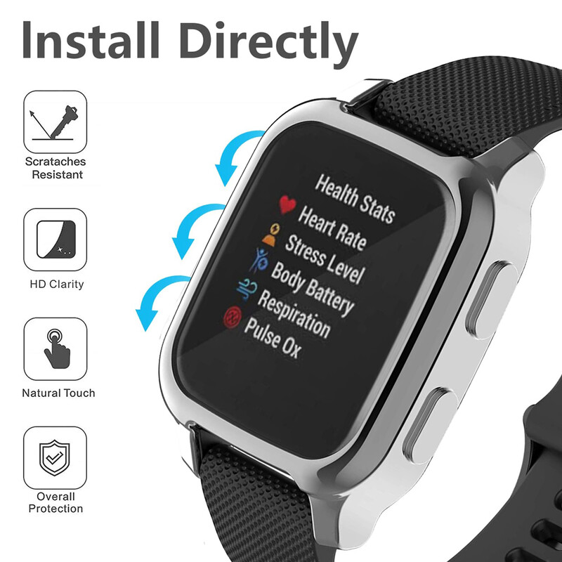 Husă de protecție galvanizată TPU pentru Garmin Venu SQ 2 Garmin Venu SQ Music Bumper Protector de ecran