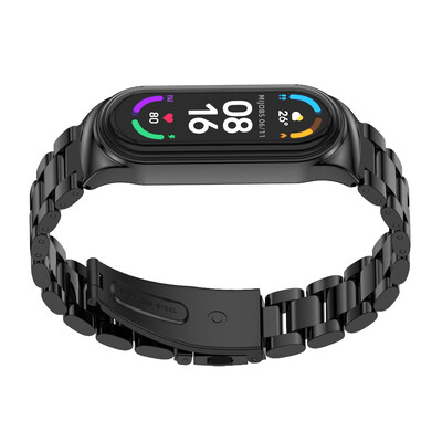 Szíj Mi Bandhoz 9 8 7 6 5 4 3 Metal Correa Mi Band 8 karkötő Opaska Mi Band 7 csuklópánt Pulseira Miband karóra Bend NFC