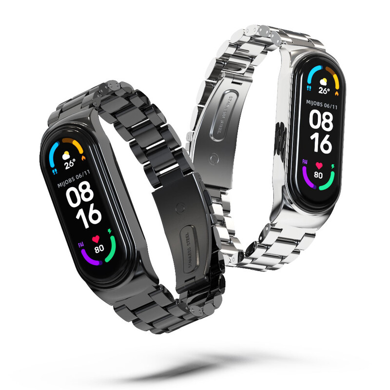 Szíj Mi Bandhoz 9 8 7 6 5 4 3 Metal Correa Mi Band 8 karkötő Opaska Mi Band 7 csuklópánt Pulseira Miband karóra Bend NFC