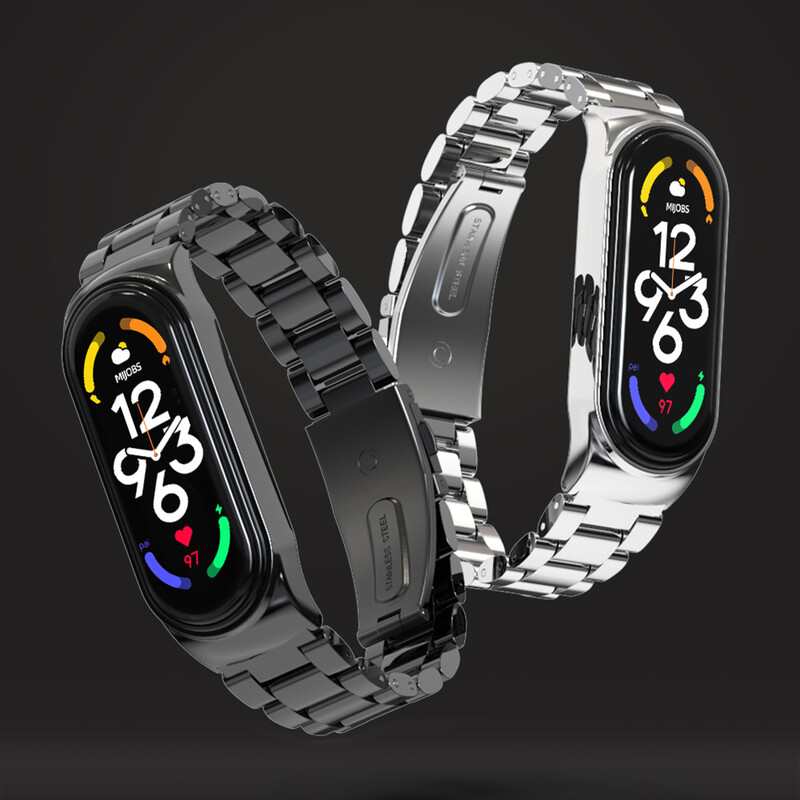 Szíj Mi Bandhoz 9 8 7 6 5 4 3 Metal Correa Mi Band 8 karkötő Opaska Mi Band 7 csuklópánt Pulseira Miband karóra Bend NFC