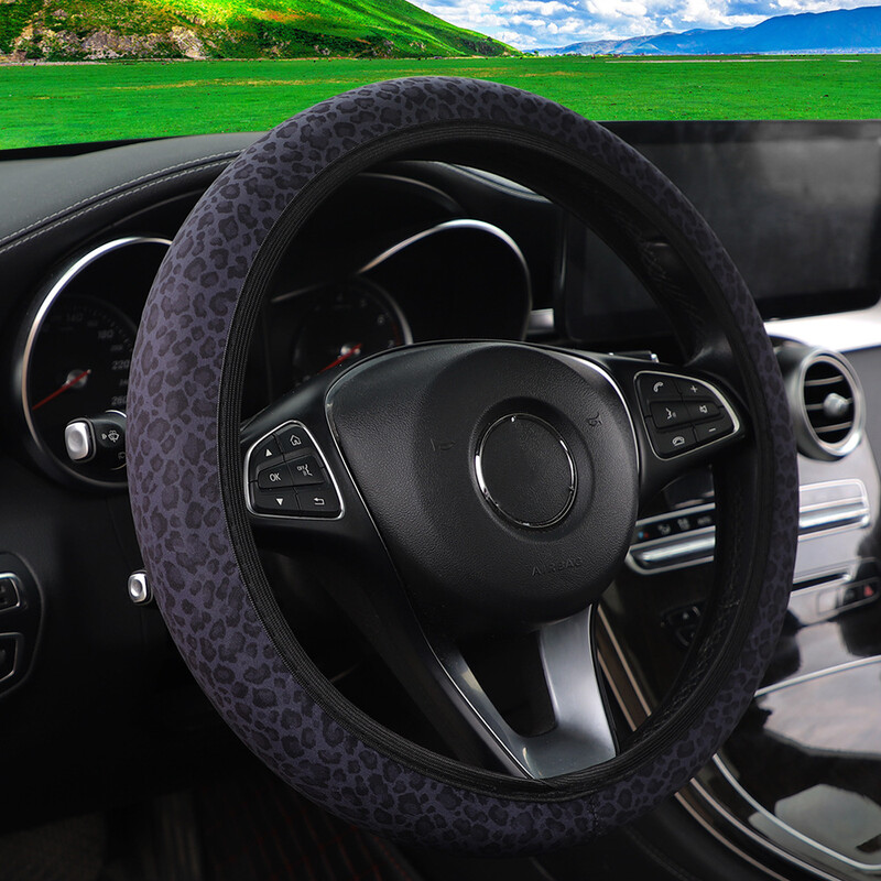 Autó kormánykerék borítója nyomtatott neoprén anyagból, cseresznye színes nyomatok nőknek belső gyűrű gumiszalag nélkül 