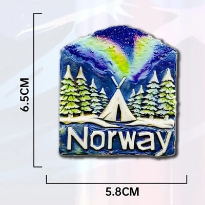 Nórsko, suveníry, magnety na chladničku zo severnej Európy, Island, Arktída, Fínsko, polárna žiara, nálepky na chladničku, bytové dekorácie, svadobné darčeky