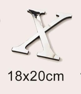 Μεγάλο μέγεθος 20cm Gold & Sivler 3D Ακρυλικός Επιφάνεια Καθρέφτη Αγγλικά γράμματα Αυτοκόλλητα τοίχου Διακόσμηση σπιτιού Αυτοκόλλητα τοίχου Alphabet Art Τοιχογραφία