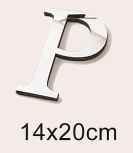 Μεγάλο μέγεθος 20cm Gold & Sivler 3D Ακρυλικός Επιφάνεια Καθρέφτη Αγγλικά γράμματα Αυτοκόλλητα τοίχου Διακόσμηση σπιτιού Αυτοκόλλητα τοίχου Alphabet Art Τοιχογραφία