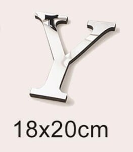 Μεγάλο μέγεθος 20cm Gold & Sivler 3D Ακρυλικός Επιφάνεια Καθρέφτη Αγγλικά γράμματα Αυτοκόλλητα τοίχου Διακόσμηση σπιτιού Αυτοκόλλητα τοίχου Alphabet Art Τοιχογραφία