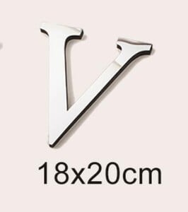 Μεγάλο μέγεθος 20cm Gold & Sivler 3D Ακρυλικός Επιφάνεια Καθρέφτη Αγγλικά γράμματα Αυτοκόλλητα τοίχου Διακόσμηση σπιτιού Αυτοκόλλητα τοίχου Alphabet Art Τοιχογραφία