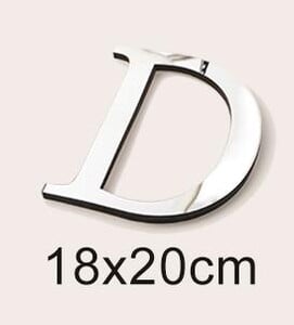 Μεγάλο μέγεθος 20cm Gold & Sivler 3D Ακρυλικός Επιφάνεια Καθρέφτη Αγγλικά γράμματα Αυτοκόλλητα τοίχου Διακόσμηση σπιτιού Αυτοκόλλητα τοίχου Alphabet Art Τοιχογραφία