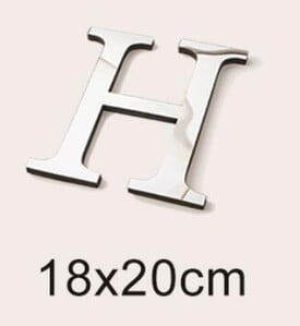 Μεγάλο μέγεθος 20cm Gold & Sivler 3D Ακρυλικός Επιφάνεια Καθρέφτη Αγγλικά γράμματα Αυτοκόλλητα τοίχου Διακόσμηση σπιτιού Αυτοκόλλητα τοίχου Alphabet Art Τοιχογραφία