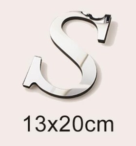 Μεγάλο μέγεθος 20cm Gold & Sivler 3D Ακρυλικός Επιφάνεια Καθρέφτη Αγγλικά γράμματα Αυτοκόλλητα τοίχου Διακόσμηση σπιτιού Αυτοκόλλητα τοίχου Alphabet Art Τοιχογραφία