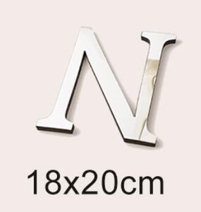 Μεγάλο μέγεθος 20cm Gold & Sivler 3D Ακρυλικός Επιφάνεια Καθρέφτη Αγγλικά γράμματα Αυτοκόλλητα τοίχου Διακόσμηση σπιτιού Αυτοκόλλητα τοίχου Alphabet Art Τοιχογραφία