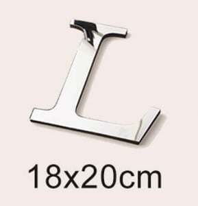 Μεγάλο μέγεθος 20cm Gold & Sivler 3D Ακρυλικός Επιφάνεια Καθρέφτη Αγγλικά γράμματα Αυτοκόλλητα τοίχου Διακόσμηση σπιτιού Αυτοκόλλητα τοίχου Alphabet Art Τοιχογραφία