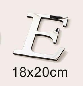 Μεγάλο μέγεθος 20cm Gold & Sivler 3D Ακρυλικός Επιφάνεια Καθρέφτη Αγγλικά γράμματα Αυτοκόλλητα τοίχου Διακόσμηση σπιτιού Αυτοκόλλητα τοίχου Alphabet Art Τοιχογραφία