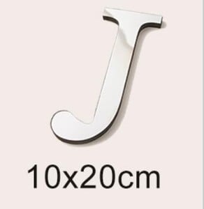 Μεγάλο μέγεθος 20cm Gold & Sivler 3D Ακρυλικός Επιφάνεια Καθρέφτη Αγγλικά γράμματα Αυτοκόλλητα τοίχου Διακόσμηση σπιτιού Αυτοκόλλητα τοίχου Alphabet Art Τοιχογραφία