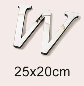 Μεγάλο μέγεθος 20cm Gold & Sivler 3D Ακρυλικός Επιφάνεια Καθρέφτη Αγγλικά γράμματα Αυτοκόλλητα τοίχου Διακόσμηση σπιτιού Αυτοκόλλητα τοίχου Alphabet Art Τοιχογραφία