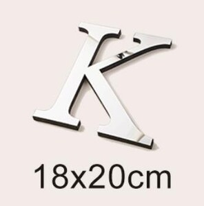 Μεγάλο μέγεθος 20cm Gold & Sivler 3D Ακρυλικός Επιφάνεια Καθρέφτη Αγγλικά γράμματα Αυτοκόλλητα τοίχου Διακόσμηση σπιτιού Αυτοκόλλητα τοίχου Alphabet Art Τοιχογραφία