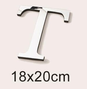 Μεγάλο μέγεθος 20cm Gold & Sivler 3D Ακρυλικός Επιφάνεια Καθρέφτη Αγγλικά γράμματα Αυτοκόλλητα τοίχου Διακόσμηση σπιτιού Αυτοκόλλητα τοίχου Alphabet Art Τοιχογραφία