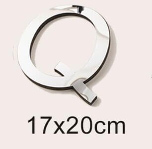 Μεγάλο μέγεθος 20cm Gold & Sivler 3D Ακρυλικός Επιφάνεια Καθρέφτη Αγγλικά γράμματα Αυτοκόλλητα τοίχου Διακόσμηση σπιτιού Αυτοκόλλητα τοίχου Alphabet Art Τοιχογραφία