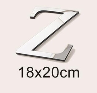 Μεγάλο μέγεθος 20cm Gold & Sivler 3D Ακρυλικός Επιφάνεια Καθρέφτη Αγγλικά γράμματα Αυτοκόλλητα τοίχου Διακόσμηση σπιτιού Αυτοκόλλητα τοίχου Alphabet Art Τοιχογραφία