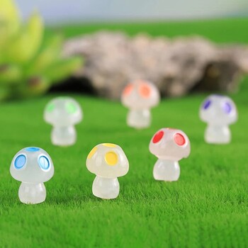 8 ΤΕΜ Mini Glowing Mushrooms Tiny Mushrooms Διακόσμηση για Μινιατούρα Τοπίο Κήπου Κουκλόσπιτο DIY Crafts Party Ornaments