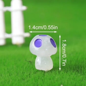 8 ΤΕΜ Mini Glowing Mushrooms Tiny Mushrooms Διακόσμηση για Μινιατούρα Τοπίο Κήπου Κουκλόσπιτο DIY Crafts Party Ornaments