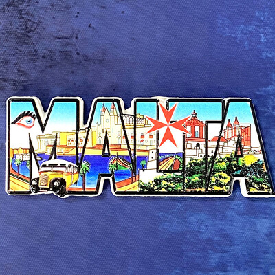 Maltos suvenyrai, plytelės, žemėlapiai, architektūriniai peizažai, 3D šaldytuvo magnetai, meno ir amatų dovanų kolekcija iš maždaug