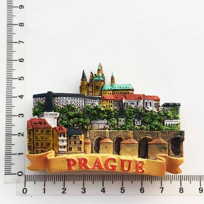 Magnet na chladničku, suveníry, Česká republika, Praha, kultúrna krajina, maskot Prahy, astronomické hodiny, magnety, nálepka, vidiecka dekorácia