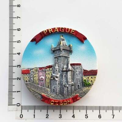 Magnet na chladničku, suveníry, Česká republika, Praha, kultúrna krajina, maskot Prahy, astronomické hodiny, magnety, nálepka, vidiecka dekorácia