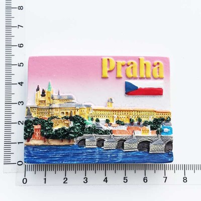 Magnet na chladničku, suveníry, Česká republika, Praha, kultúrna krajina, maskot Prahy, astronomické hodiny, magnety, nálepka, vidiecka dekorácia