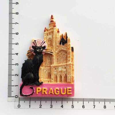 Magnet na chladničku, suveníry, Česká republika, Praha, kultúrna krajina, maskot Prahy, astronomické hodiny, magnety, nálepka, vidiecka dekorácia