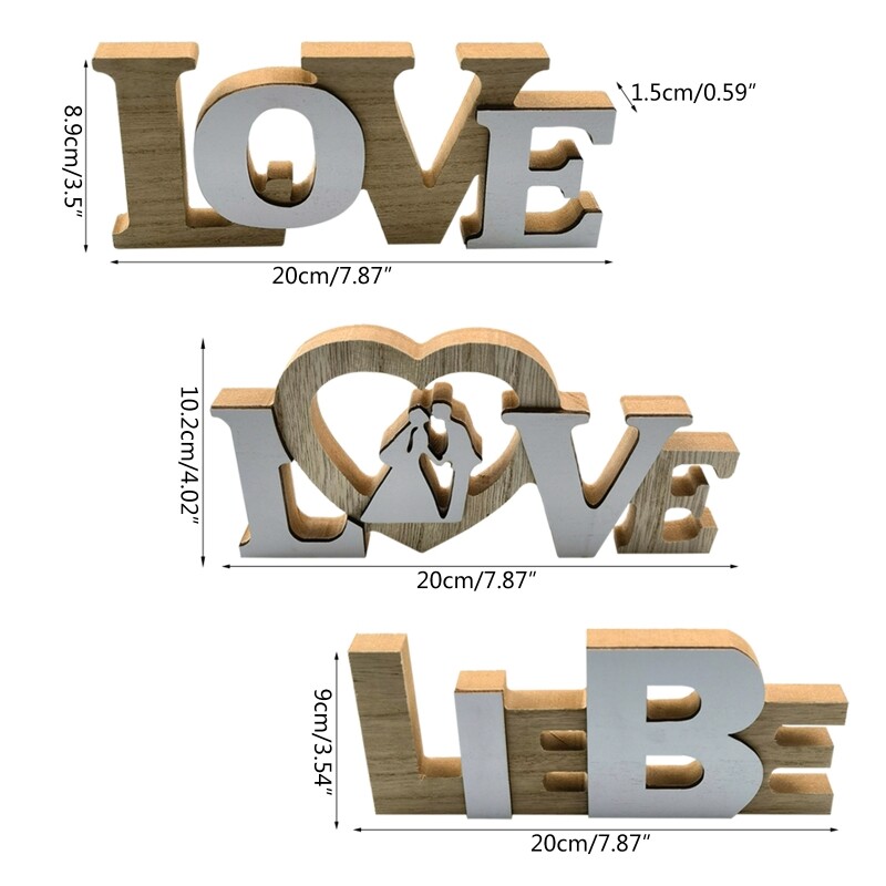 Ornament slová LOVE bytové dekorácie svadobné darčeky pre domáce párty dekorácie