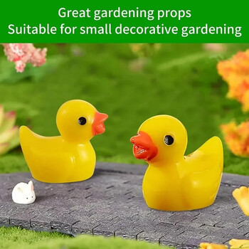 50/100 τμχ DIY Tiny Duck Figures Mini Resin Duck for Home Game Micro Landscape + Dollhouse DIY Decoration Aquarium