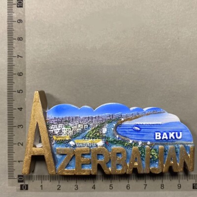 Azerbajdzsán Hűtőmatricák Baku Hűtőmágnesek Közép-Ázsia Utazás Ajándéktárgyak Esküvői Ajándékok Fotó Fali Mágneses matricák