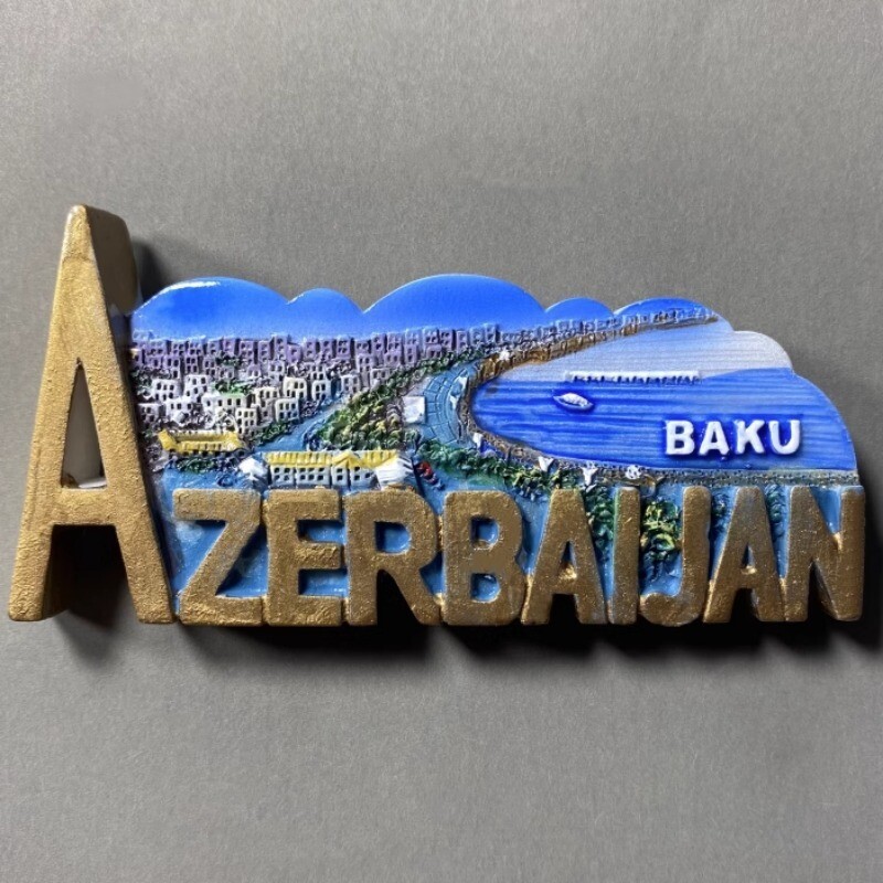 Azerbajdzsán Hűtőmatricák Baku Hűtőmágnesek Közép-Ázsia Utazás Ajándéktárgyak Esküvői Ajándékok Fotó Fali Mágneses matricák