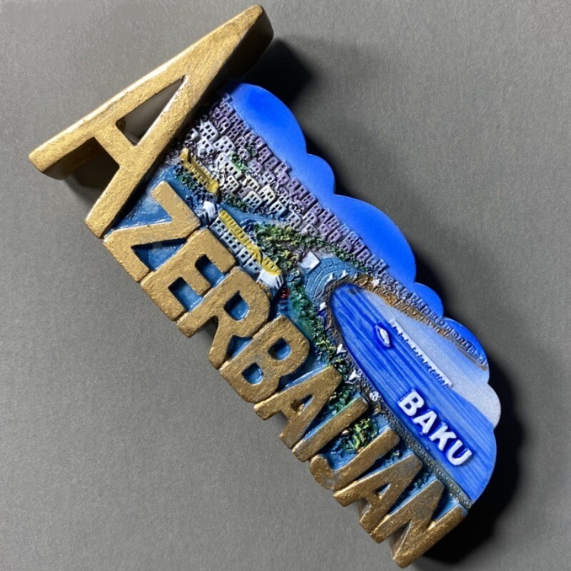 Azerbajdzsán Hűtőmatricák Baku Hűtőmágnesek Közép-Ázsia Utazás Ajándéktárgyak Esküvői Ajándékok Fotó Fali Mágneses matricák