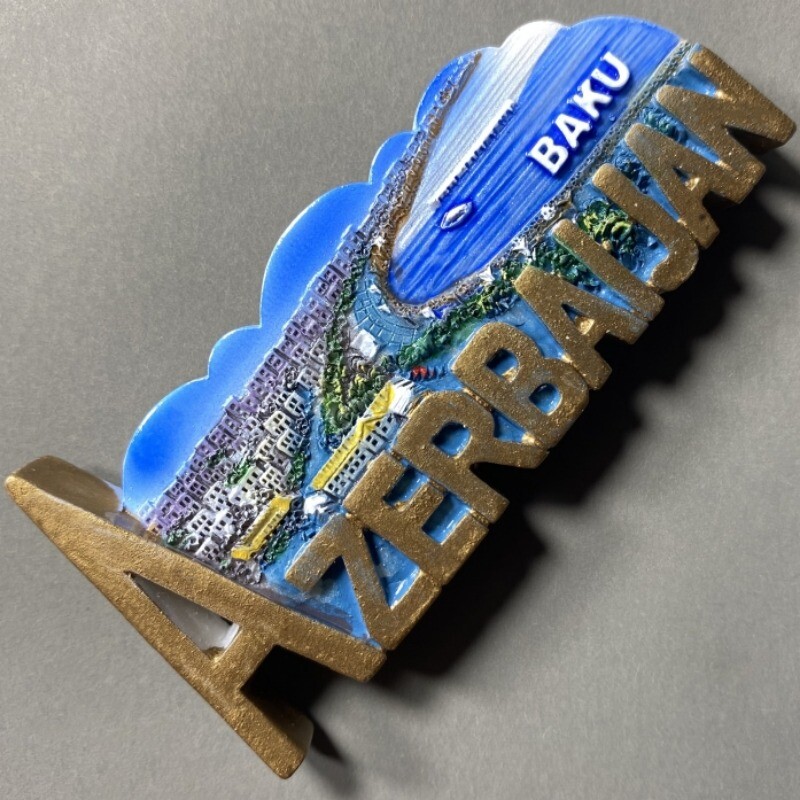 Azerbajdzsán Hűtőmatricák Baku Hűtőmágnesek Közép-Ázsia Utazás Ajándéktárgyak Esküvői Ajándékok Fotó Fali Mágneses matricák