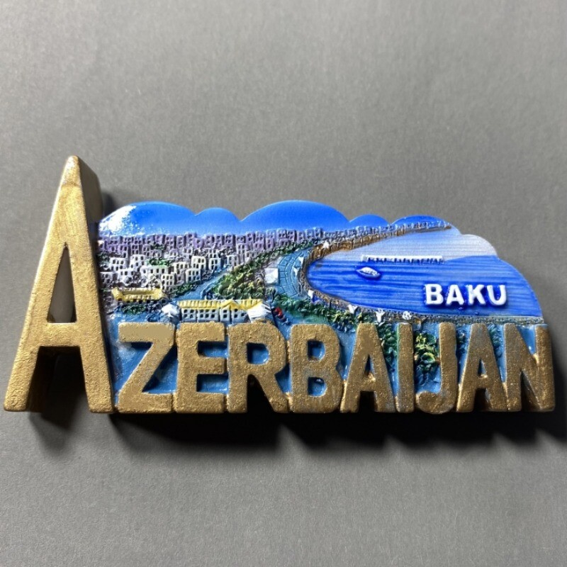 Azerbajdzsán Hűtőmatricák Baku Hűtőmágnesek Közép-Ázsia Utazás Ajándéktárgyak Esküvői Ajándékok Fotó Fali Mágneses matricák