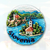 Slovinsko Magnety na chladničku Cestovné suveníry Jazero Bled Nálepky na chladničku Svadobné darčeky Dekorácie do domácnosti