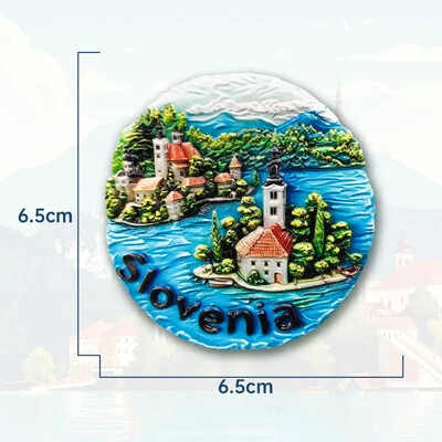 Slovinsko Magnety na chladničku Cestovné suveníry Jazero Bled Nálepky na chladničku Svadobné darčeky Dekorácie do domácnosti