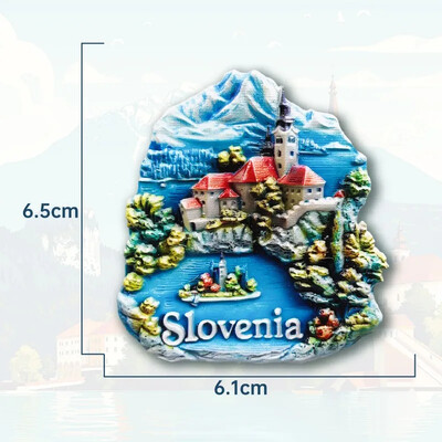 Slovinsko Magnety na chladničku Cestovné suveníry Jazero Bled Nálepky na chladničku Svadobné darčeky Dekorácie do domácnosti