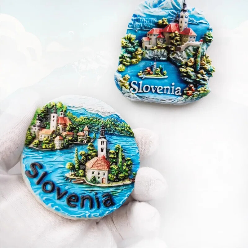 Slovinsko Magnety na chladničku Cestovné suveníry Jazero Bled Nálepky na chladničku Svadobné darčeky Dekorácie do domácnosti