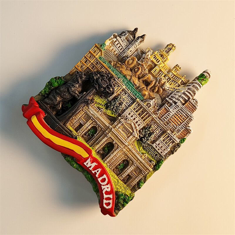Španjolska，Madrid，Slika od smole，3D stereoskopski，Rukotvorine，Putovanje komemoracija，ukras za dom，smiješni magnet，magneti za hladnjak
