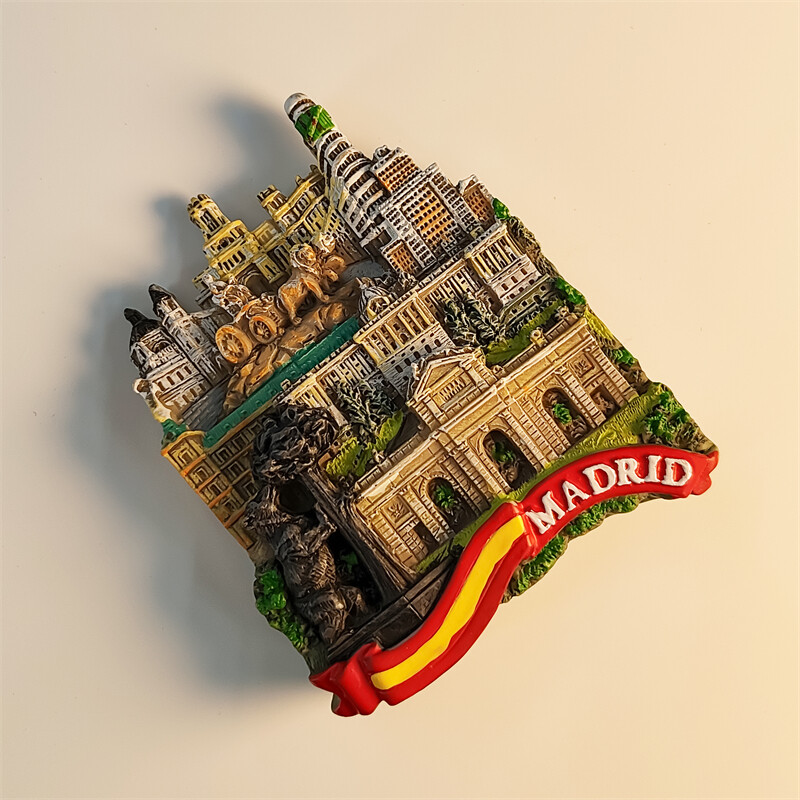 Španjolska，Madrid，Slika od smole，3D stereoskopski，Rukotvorine，Putovanje komemoracija，ukras za dom，smiješni magnet，magneti za hladnjak