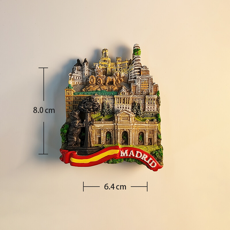 Španjolska，Madrid，Slika od smole，3D stereoskopski，Rukotvorine，Putovanje komemoracija，ukras za dom，smiješni magnet，magneti za hladnjak
