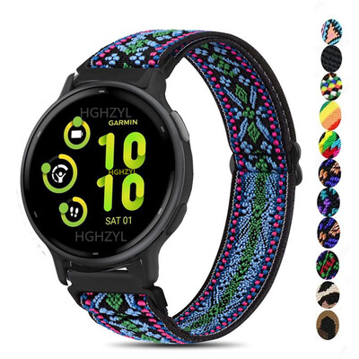 Elastne nailon Garmin Vivoactive 5 4 3 rihmaga Forerunner 245 255S 265 kellarihm Venu Plus 3 2 sq randmekäevõru